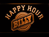 Billy Happy Hour LED Neon Sign USB - Orange - TheLedHeroes