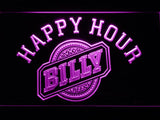 Billy Happy Hour LED Neon Sign Electrical - Purple - TheLedHeroes