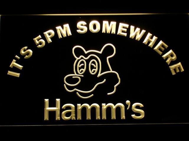 Hamm's It's 5pm Somewhere LED Neon Sign USB - Yellow - TheLedHeroes