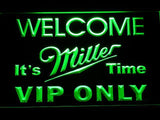 Miller It's Time VIP Only LED Neon Sign USB - Green - TheLedHeroes