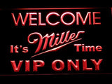 Miller It's Time VIP Only LED Neon Sign USB - Red - TheLedHeroes