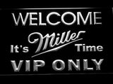 Miller It's Time VIP Only LED Neon Sign USB - White - TheLedHeroes