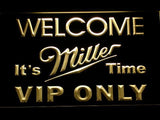 Miller It's Time VIP Only LED Neon Sign USB - Yellow - TheLedHeroes