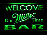 Miller It's Time Bar LED Neon Sign USB - Green - TheLedHeroes