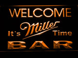 Miller It's Time Bar LED Neon Sign USB - Orange - TheLedHeroes