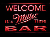 Miller It's Time Bar LED Neon Sign USB - Red - TheLedHeroes