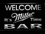 Miller It's Time Bar LED Neon Sign USB - White - TheLedHeroes