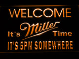 FREE Miller It's Time It's 5pm Somewhere LED Sign - Orange - TheLedHeroes