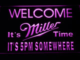 FREE Miller It's Time It's 5pm Somewhere LED Sign - Purple - TheLedHeroes