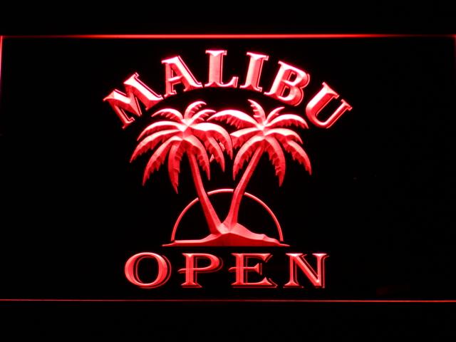 Malibu Open LED Neon Sign USB - Red - TheLedHeroes