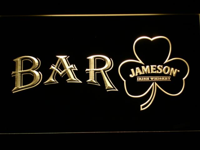 Jameson Shamrock Bar LED Neon Sign USB - Yellow - TheLedHeroes