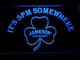 Jameson Shamrock It's 5pm Somewhere LED Neon Sign Electrical - Blue - TheLedHeroes