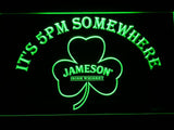 Jameson Shamrock It's 5pm Somewhere LED Neon Sign USB - Green - TheLedHeroes