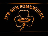 Jameson Shamrock It's 5pm Somewhere LED Neon Sign USB - Orange - TheLedHeroes