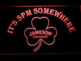 Jameson Shamrock It's 5pm Somewhere LED Neon Sign USB - Red - TheLedHeroes