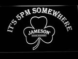 Jameson Shamrock It's 5pm Somewhere LED Neon Sign Electrical - White - TheLedHeroes