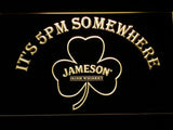 Jameson Shamrock It's 5pm Somewhere LED Neon Sign Electrical - Yellow - TheLedHeroes
