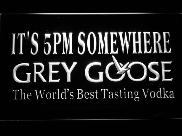Grey Goose It's 5 pm Somewhere LED Neon Sign USB - White - TheLedHeroes