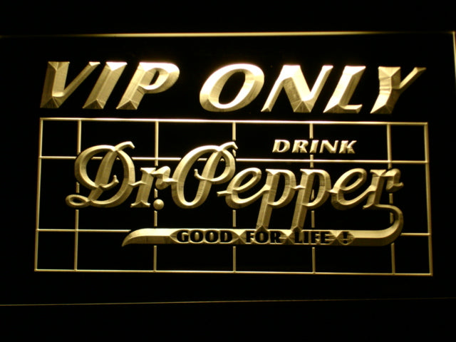 FREE Dr Pepper VIP Only LED Sign - Yellow - TheLedHeroes