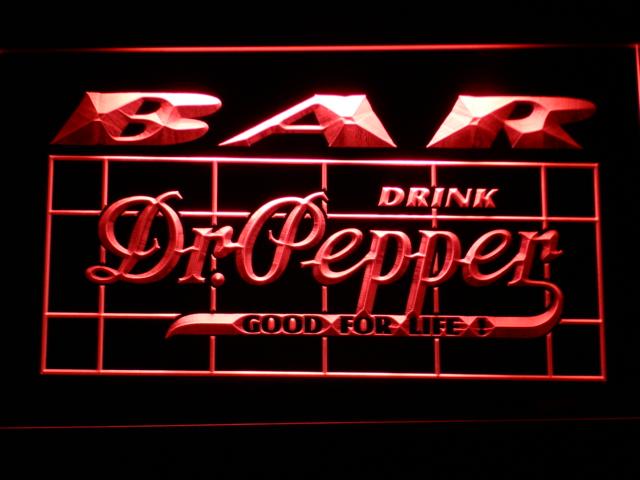 Dr Pepper Bar LED Neon Sign USB - Red - TheLedHeroes