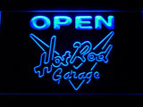 Hot Rod Garage Open LED Neon Sign Electrical - Blue - TheLedHeroes