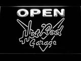 Hot Rod Garage Open LED Neon Sign Electrical - White - TheLedHeroes