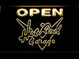 Hot Rod Garage Open LED Neon Sign Electrical - Yellow - TheLedHeroes