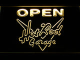 FREE Hot Rod Garage Open LED Sign - Yellow - TheLedHeroes