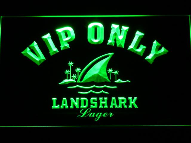 Landshark Lager VIP Only LED Neon Sign Electrical - Green - TheLedHeroes