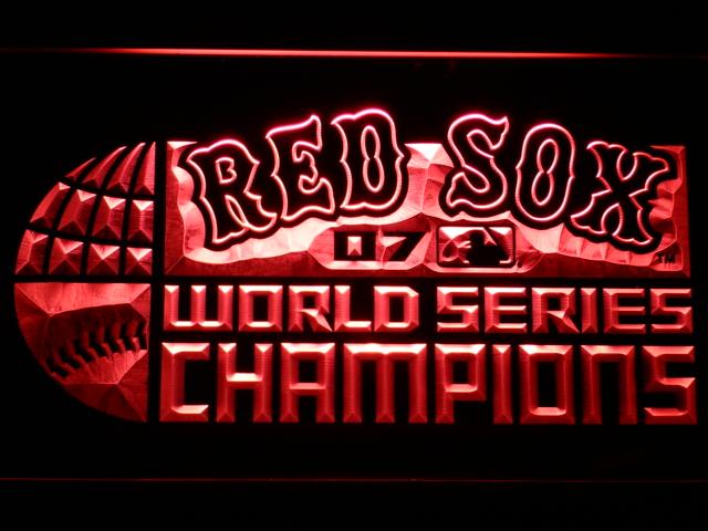 Boston Red Sox World Series Champions 07 LED Neon Sign Electrical - Red - TheLedHeroes