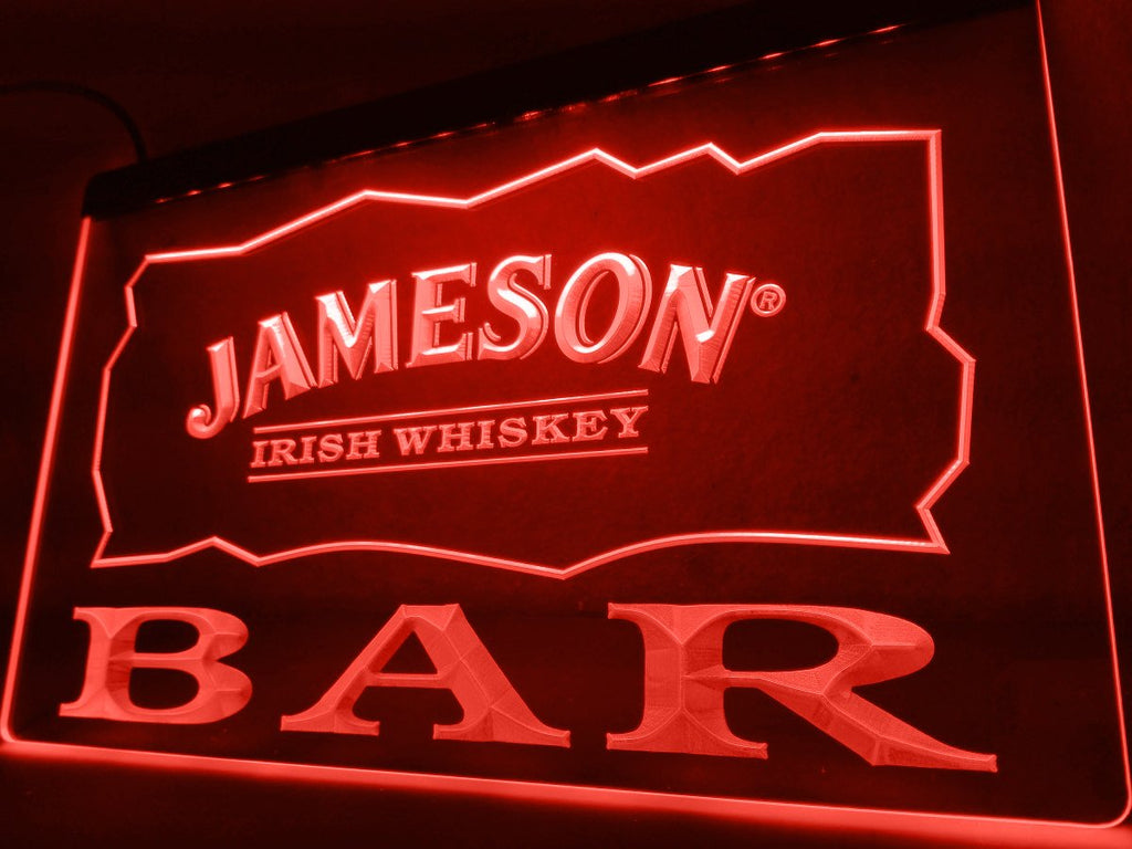 Jameson Bar LED Neon Sign USB - Red - TheLedHeroes