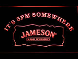 Jameson It's 5pm Somewhere LED Neon Sign USB - Red - TheLedHeroes