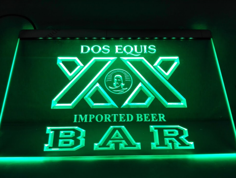 Dos Equis Bar LED Neon Sign Electrical - Green - TheLedHeroes