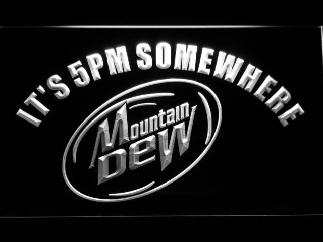 Mountain Dew It's 5pm Somewhere LED Neon Sign Electrical - White - TheLedHeroes