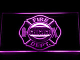 Chicago Fire Dept. LED Neon Sign USB - Purple - TheLedHeroes