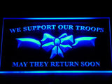 FREE We Support our Troops LED Sign - Blue - TheLedHeroes