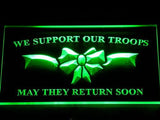 We Support our Troops LED Neon Sign Electrical - Green - TheLedHeroes