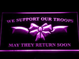 We Support our Troops LED Neon Sign Electrical - Purple - TheLedHeroes