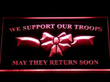 We Support our Troops LED Neon Sign Electrical - Red - TheLedHeroes