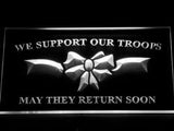 We Support our Troops LED Neon Sign USB - White - TheLedHeroes