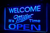 Miller It's Time Open LED Neon Sign USB - Blue - TheLedHeroes