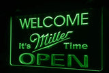 Miller It's Time Open LED Neon Sign USB - Green - TheLedHeroes