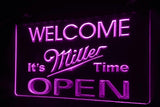 Miller It's Time Open LED Neon Sign Electrical - Purple - TheLedHeroes