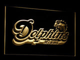 Miami Dolphins LED Neon Sign USB - Yellow - TheLedHeroes