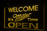 Miller It's Time Open LED Neon Sign USB - Yellow - TheLedHeroes