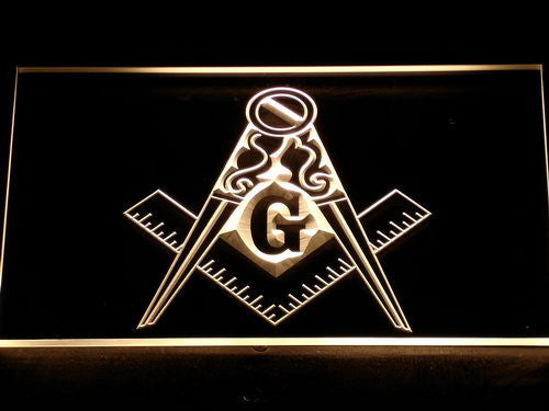 FREE Masonic Mason Freemason LED Sign - Yellow - TheLedHeroes