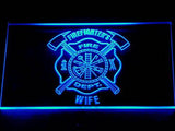 Firefighter's Dept. Wife LED Neon Sign USB - Blue - TheLedHeroes