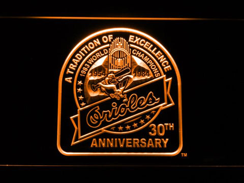 Baltimore Orioles 30th Anniversary LED Neon Sign Electrical - Orange - TheLedHeroes