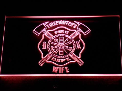 Firefighter's Dept. Wife LED Neon Sign Electrical - Red - TheLedHeroes