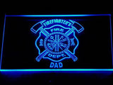 Firefighter's Dept. Dad LED Neon Sign USB - Blue - TheLedHeroes